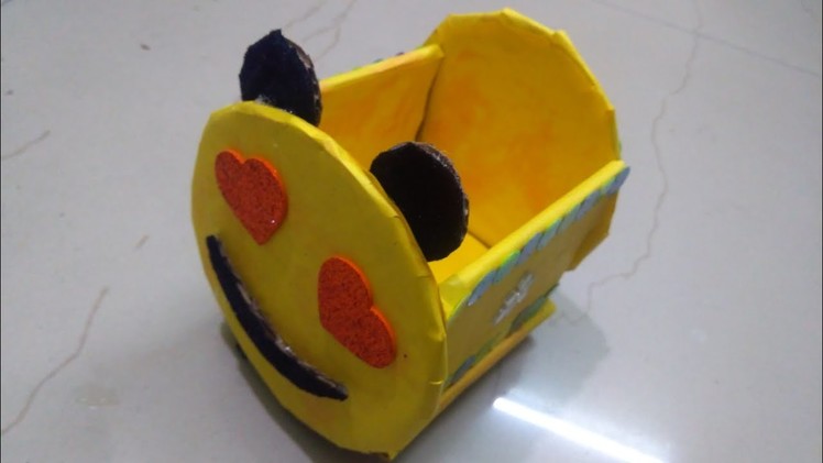 How to make Emoji.Smiley Cardboard Storage Box | Recylced DIY Craft | Best out of Waste |Easy Craft