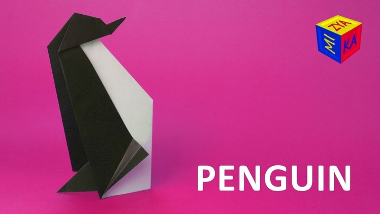 How to make origami penguin – easy video tutorial. Winter paper craft ideas for kids