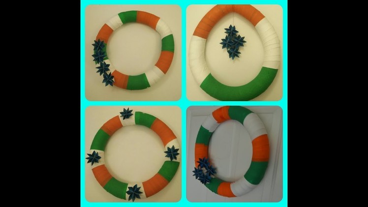 Independence.Republic day craft.Wreath making.Tricolor.Door decoration