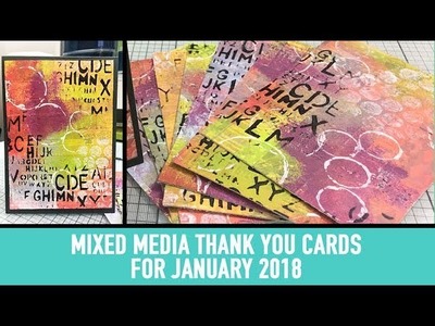 January Mixed Media Thank You Cards