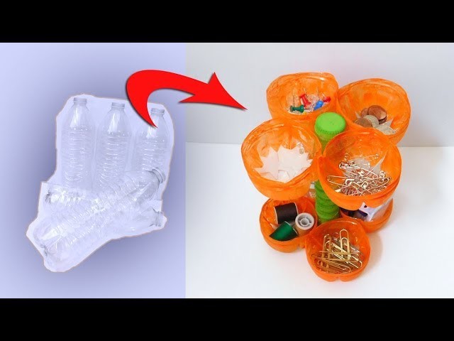 Mini Organizer: Craft Idea from Plastic Bottles | Recycling Plastic Bottles Part 1