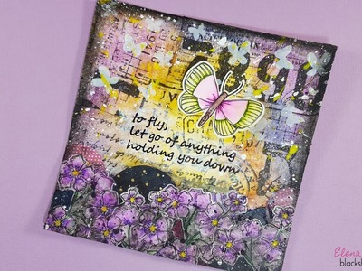 Mixed Media Artist Tile with Tim Holtz & Elizabeth Craft Designs Products