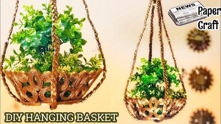 Newspaper. Magazine Hanging Flower Basket. Garden | Best Out of Waste | Newspaper Crafts Ideas