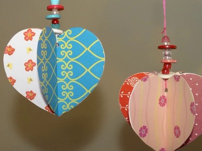 Paper craft ideas.Mothers day. Valentine.wedding day hanging paper heart decoration.gift idea