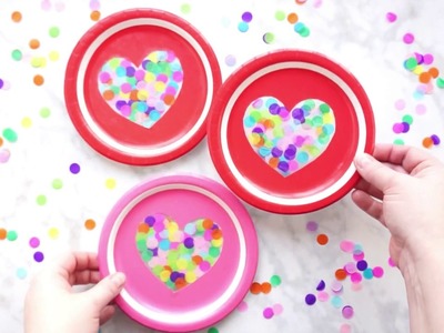 Paper Plate Heart Suncatcher Valentine's Day craft