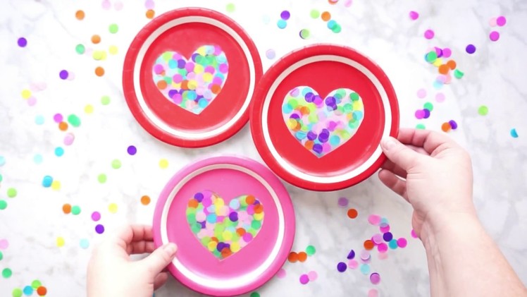 Paper Plate Heart Suncatcher Valentine's Day craft