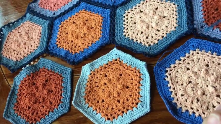 Part 2 of 2: Continuous Flat Braid JAYG for Hexagons - joining method, crochet Join as you go motifs