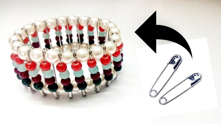 Safely pins Beads Bracelets |craft Ideas Handmade Jewellery | Unique idea with Safety Pins