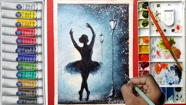 Simple Watercolor Ballet Dancer Painting Tutorial for beginners !