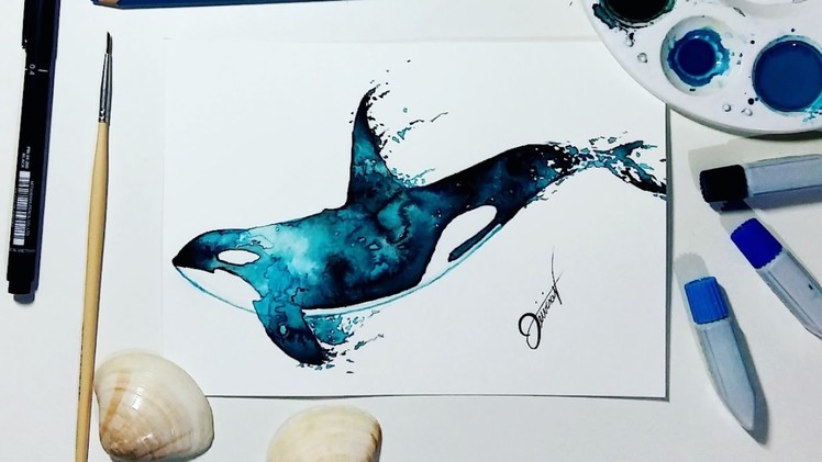 Speed Drawing - Whale 【Watercolor Speedpaint】
