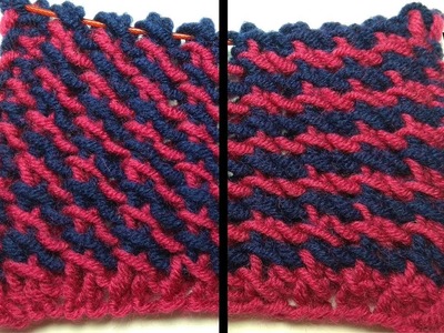 Super easy!!! Tweed, two-color knitting stitch pattern + free chart
