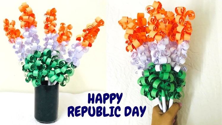 Tricolour Paper Flower | Republic Day Decorative 2018 | Patriotic Craft