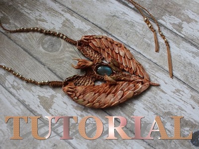 TUTORIAL How to make dragon necklace from polymer clay