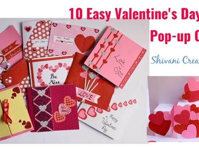 Valentine's Day Popup Cards in 10 Different ways. 10 Easy Love Popup Cards