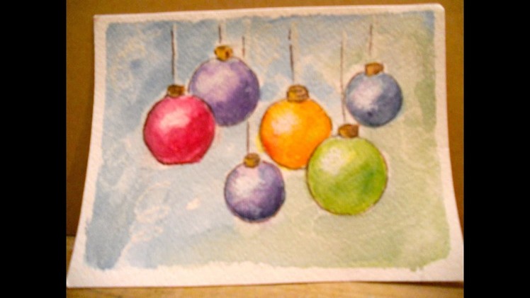 Watercolor Ornament Card Front