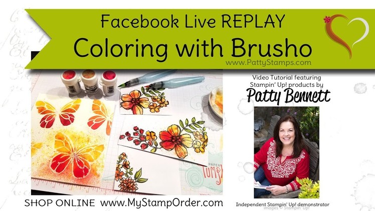 Watercoloring tips with Brusho - FACEBOOK LIVE REPLAY with Patty Bennett