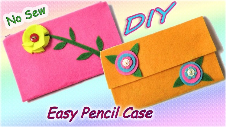 2 DIY Easy Pencil Cases Or Make Up Bags – How To Make No Sew School Supplies - Simple Tutorial