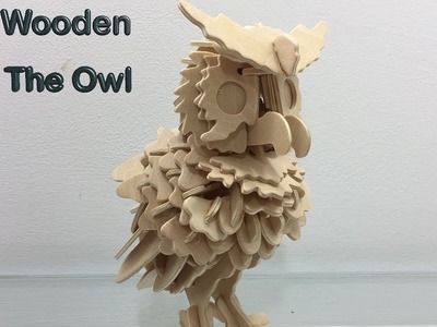 3D Woodcraft Construction Kits DIY, How to Assembly the 3D Wooden Puzzle Owl