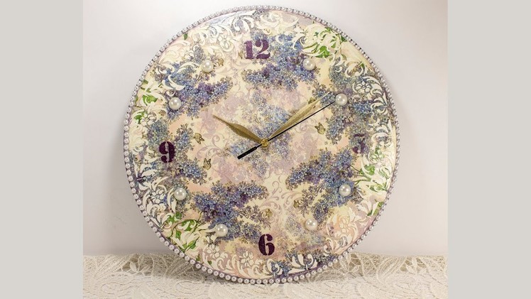 #63 decoupage of clock for beginners - diy wall clock decoration ideas