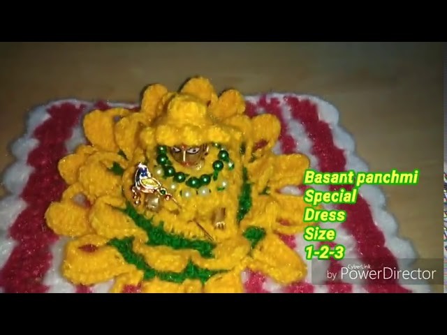 Basant panchmi special crochet dress size 1-2-3 number Laddu gopal Ji