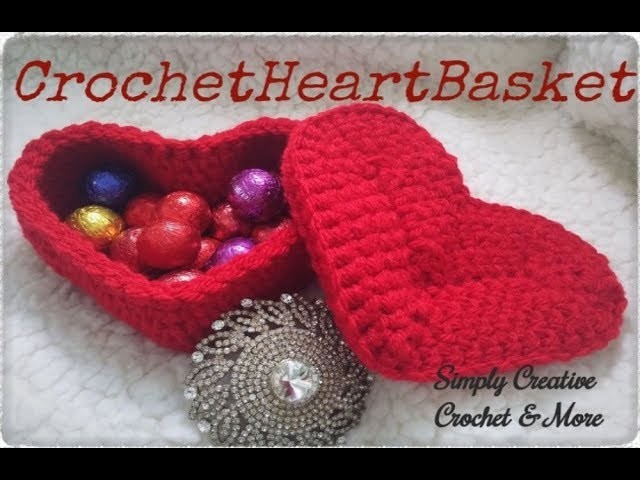 Crochet Heart Basket | DIY gift box