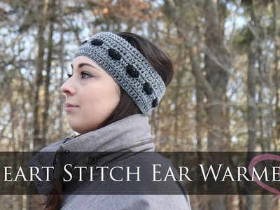 Crochet Heart Stitch Ear Warmer || LaughLoveCreate