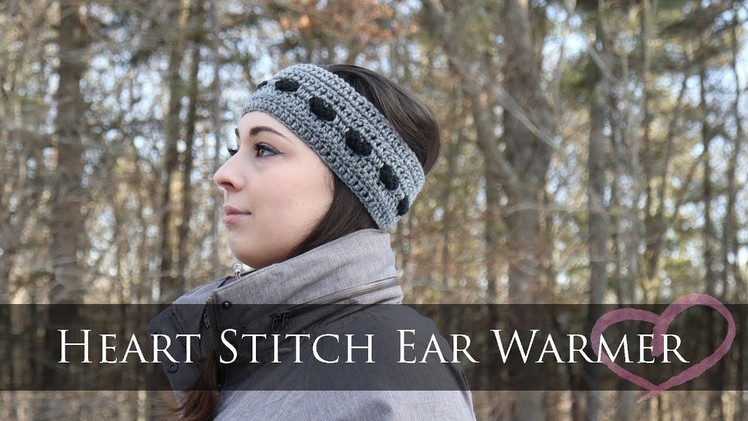 Crochet Heart Stitch Ear Warmer || LaughLoveCreate
