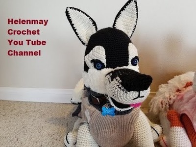 Crochet Large Amigurumi Siberian Husky Dog Part 4 of 4 DIY Video tutorial