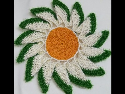 Crochet Thalposh.थालपोश|Thal Cover Design |Hindi | क्रोशे|Sunflower TableMat.Vinkam| विणकाम क्रोशाचे