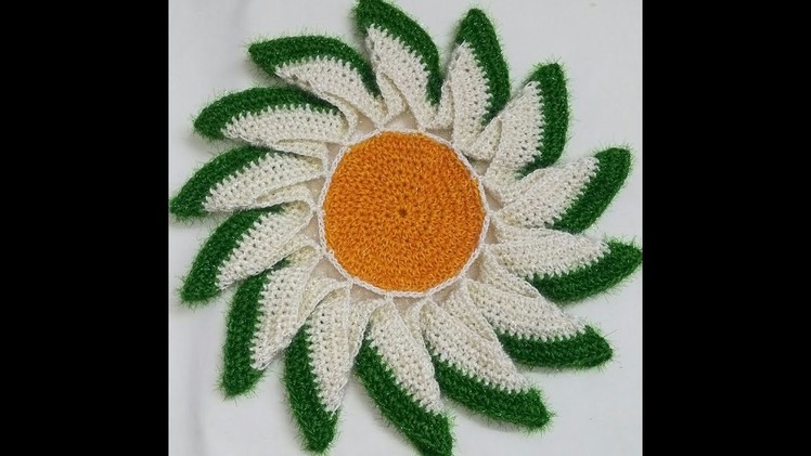 Crochet Thalposh.थालपोश|Thal Cover Design |Hindi | क्रोशे|Sunflower TableMat.Vinkam| विणकाम क्रोशाचे