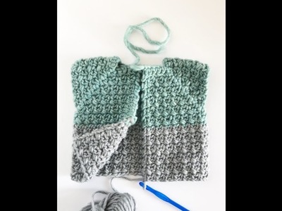 Crochet Mesh Stitch Baby Sweater: Making Armholes