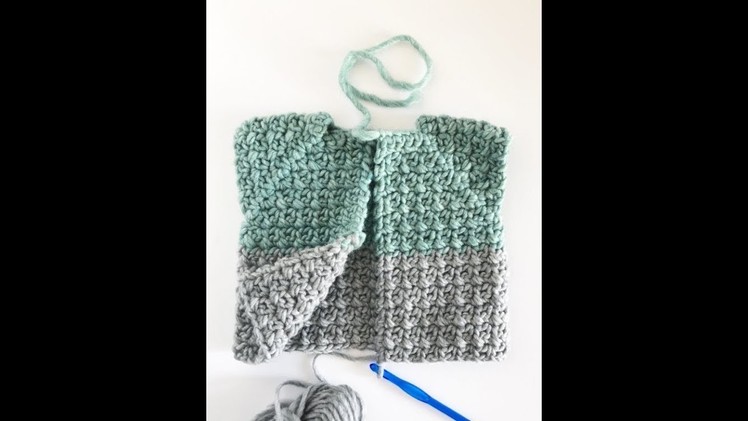 Crochet Mesh Stitch Baby Sweater: Making Armholes