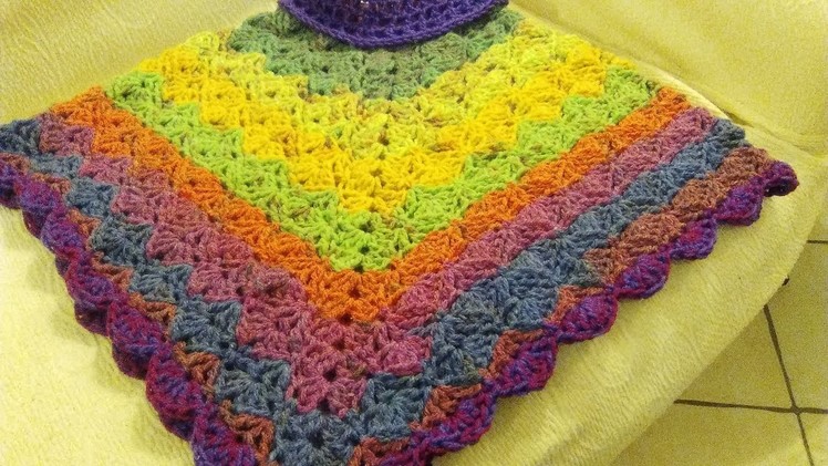 CROCHET PONCHO ANY SIZE ADULT OR CHILD tutorial