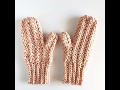 Crochet Sprig Stitch Mittens Part 4: Making a hole for the thumb