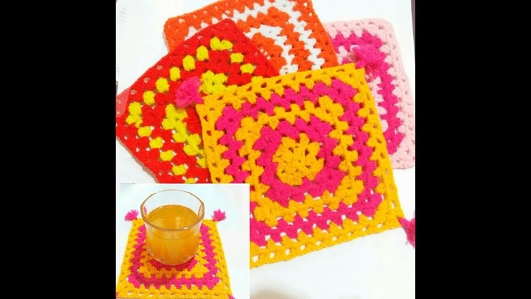 Crochet table cover making in malayalam,  woollen Table cover , crochet square design.