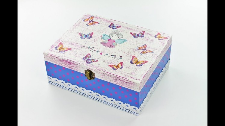 Decoupage box Gift for Girls - Decoupage Tutorial - DIY