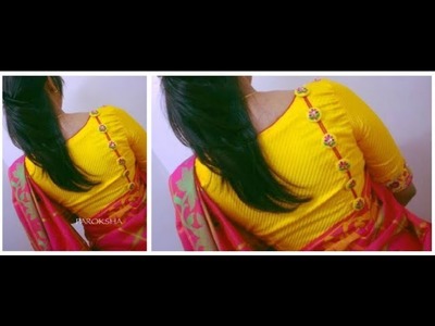 Designer Blouse With Boat Neck Cutting And Stitching (DIY)