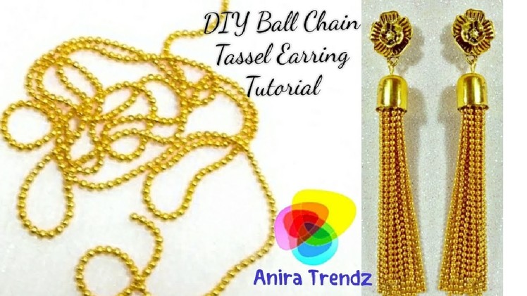 DIY Ball Chain Tassel Earring Hanging Tutorial. Trendy Designer 5 mins Earring