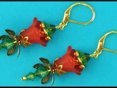 DIY | Blumen Perlen Ohrringe | Acrylic beaded flower earrings | Beadwork jewerly accessories