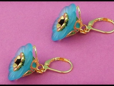 DIY | Blumen Perlen Ohrschmuck | Beaded acrylic flower earrings | Beadwork jewelry