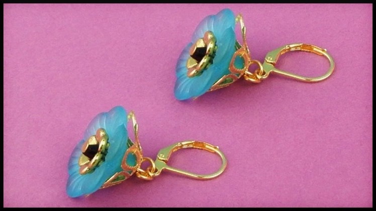 DIY | Blumen Perlen Ohrschmuck | Beaded acrylic flower earrings | Beadwork jewelry