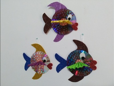 DIY Crafts for Kids - Recycling Ideas - How to Make Fishes out of Old CD + Tutorial !