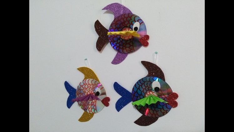 DIY Crafts for Kids - Recycling Ideas - How to Make Fishes out of Old CD + Tutorial !