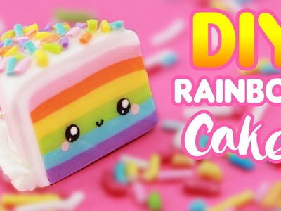 DIY Cute RAINBOW CAKE Charm - Polymer Clay | KAWAII FRIDAY