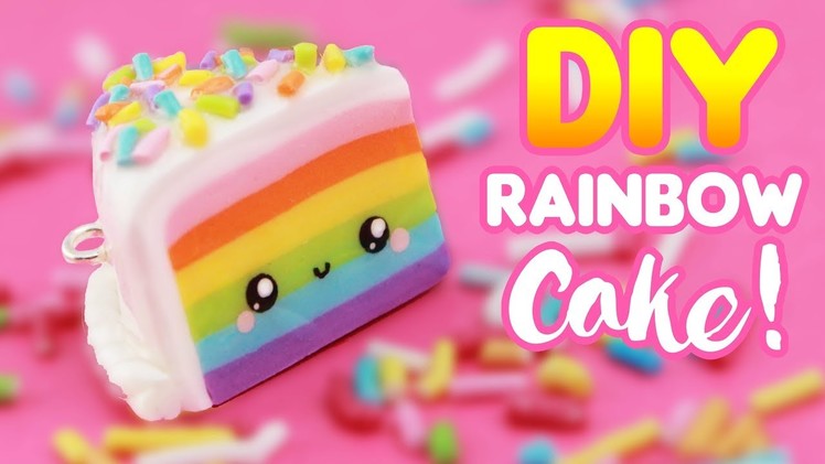 DIY Cute RAINBOW CAKE Charm - Polymer Clay | KAWAII FRIDAY