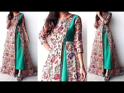 DIY Designer Double Layer Frontslit Kurti Cutting And Stitching Tutorial