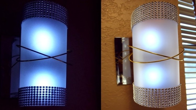 DIY Elegant Frosted Wall Lamps| Lighted Wall Sconces| Dollar Tree DIY Home Decor