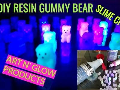 DIY Glow in the Dark Gummy Bear Resin Slime Charms | Art N' Glow