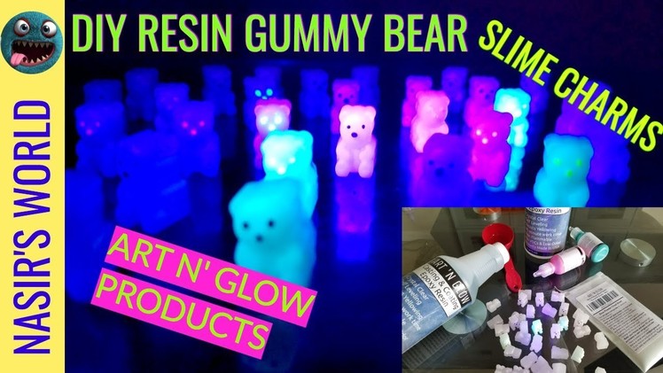 DIY Glow in the Dark Gummy Bear Resin Slime Charms | Art N' Glow