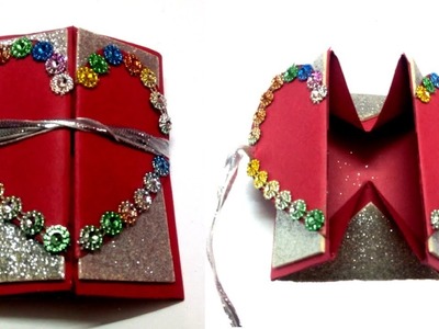 DIY Heart Box Card Tutorial.Origami Heart Box for Valentine.Anniversary special
